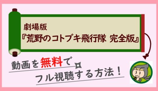 映画「荒野のコトブキ飛行隊 完全版」の動画配信を無料視聴するお得な方法！