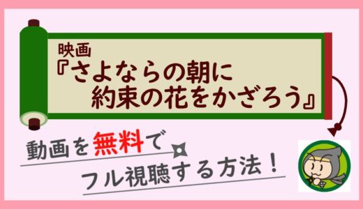 さよならの朝に約束の花をかざろうの無料動画配信をフル視聴する方法！