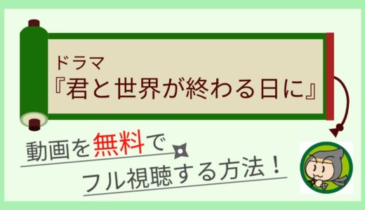 君と世界が終わる日にの無料動画を見逃し配信で1話～最終回まで全話視聴する方法まとめ！